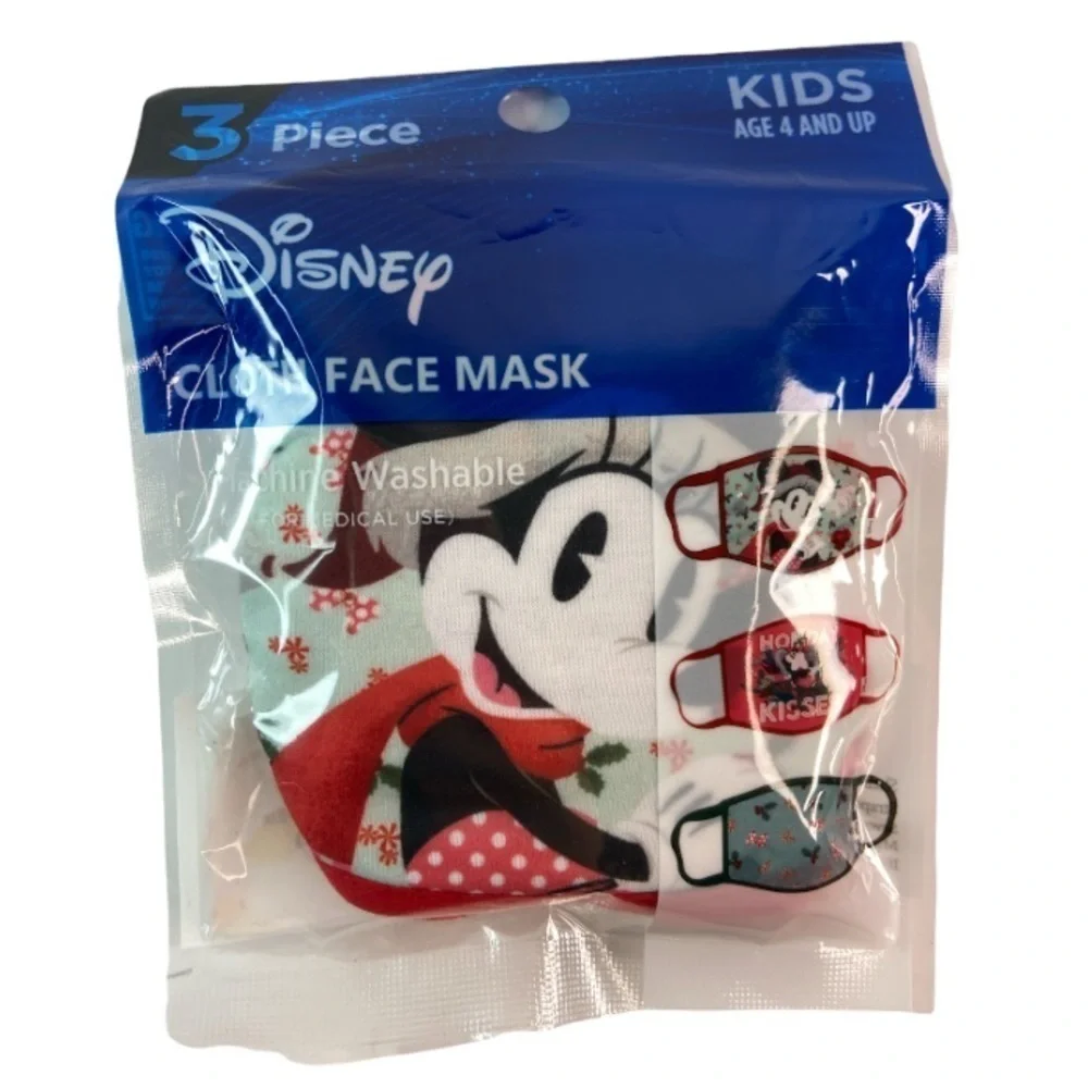 Disney Minnie Mouse Kids Holiday Face Mask 3 PC